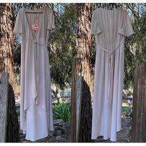 Show Me Your MuMu Sophia Wrap Dress In Soft Beige Sz L